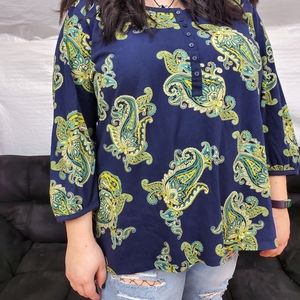 Blue Paisley Blouse